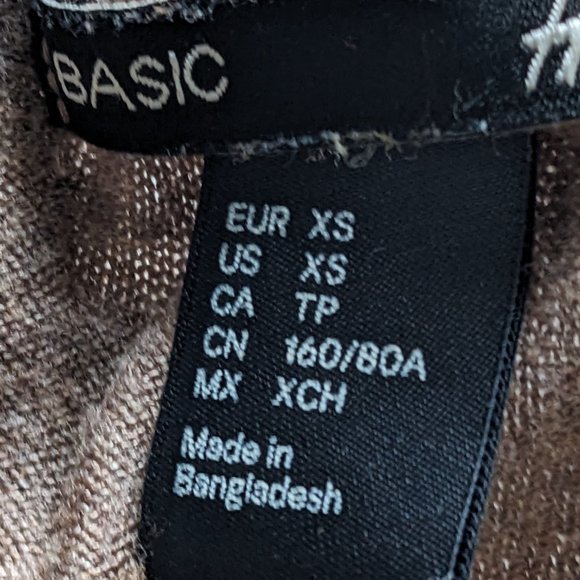 H&M Basic lightweight scoop neck tunic sweater, XS, light brown/caramel color - Picture 2 of 2